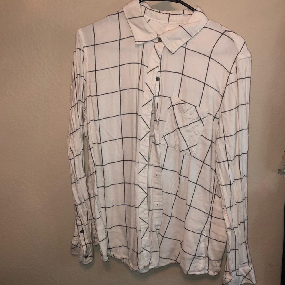 White Plaid Flannel